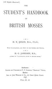 Cover of: The student's handbook of British mosses