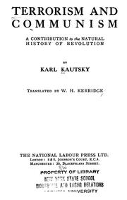 Cover of: Terrorism and communism by Karl Kautsky
