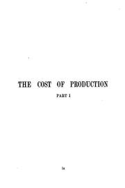 Cost of production by Burt Clifford Bean