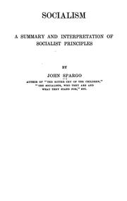 Cover of: Socialism, a summary and interpretation of socialist principles