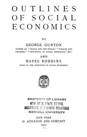 Cover of: Outlines of social economics