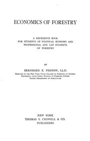 Cover of: Economics of forestry by B. E. Fernow