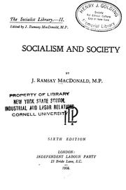 Cover of: Socialism and society