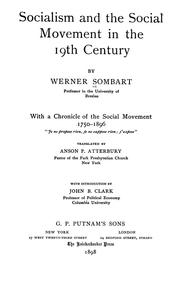 Cover of: Socialism and the social movement in the 19th century: with a chronicle of the social movement, 1750-1896 ...