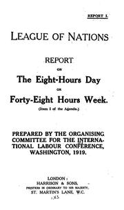 Cover of: Report I-III | International Labour Conference 1st Washington, D.C. 1919.