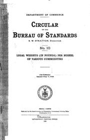 Cover of: Legal weights (in pounds) per bushel of various commodities