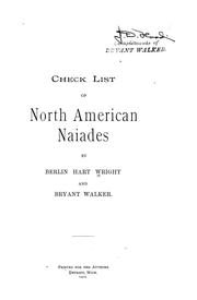 Check list of North American Naiades