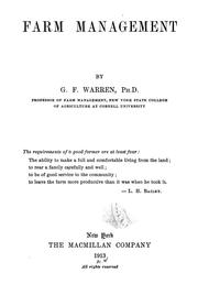 Cover of: Farm management by George F. Warren, George F. Warren