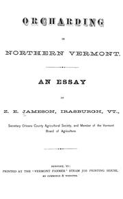 Cover of: Orcharding in northern Vermont by Z. E. Jameson