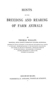 Cover of: Hints on the breeding and rearing of farm animals
