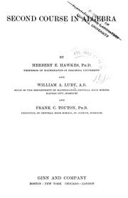 Cover of: Second course in algebra | Herbert E. Hawkes