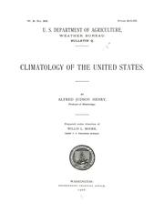 Cover of: Climatology of the United States