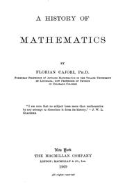 Cover of: A history of mathematics by Florian Cajori