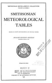 Cover of: Smithsonian meteorological tables [based on Guyot's meteorological and physical tables] by Smithsonian Institution