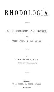 Cover of: Rhodologia by John Charles Sawer, J. Ch Sawer