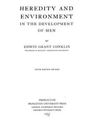 Cover of: Heredity and environment in the development of men by Edwin Grant Conklin