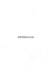 Cover of: Mendelism