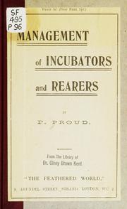 Cover of: Management of incubators and rearers