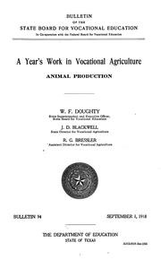 Cover of: A year's work in vocational agriculture: Animal production