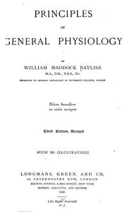 Cover of: Principles of general physiology | Bayliss, William Maddock Sir