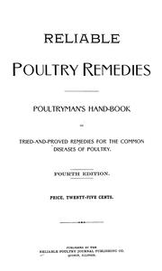 Cover of: Reliable poultry remedies: poultryman's hand-book of tried-and-proved remedies for the common diseases of poultry