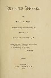 Cover of: Brighter spheres by Spiritus (Spirit)