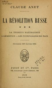 Cover of: La Révolution russe.