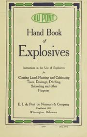Cover of: Hand book of explosives by E.I. du Pont de Nemours & Company.