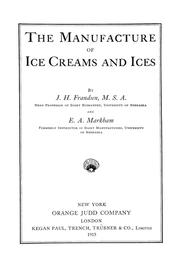 The manufacture of ice creams and ices by Frandsen, J. H.