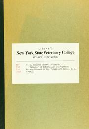 Cover of: Circular of information in relation to appointment in the Veterinary Corps. U. S. Army, the requisite qulaifications, examination of applicants, etcs.