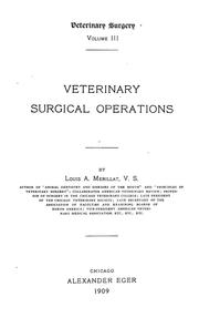 Cover of: Veterinary surgery ... by Louis A. Merillat