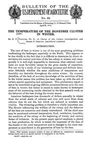 Cover of: The temperature of the honeybee cluster in winter