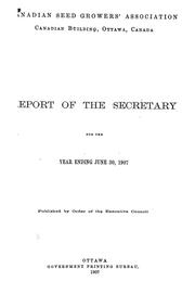 Cover of: Report of the Secretary for the year ending June 30, 1907