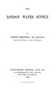Cover of: The London water supply