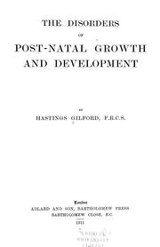 Cover of: The disorders of post-natal growth and development