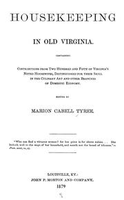 Cover of: Housekeeping in old Virginia by Marion Cabell Tyree