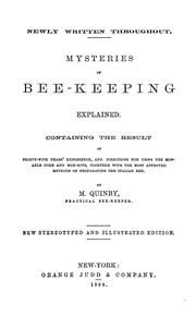 Cover of: Mysteries of bee-keeping explained by M. Quinby