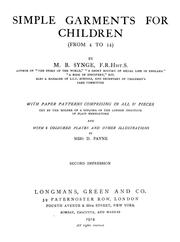 Cover of: Simple garments for children (from 4 to 14) by Margaret Bertha Synge