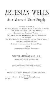 Artesian wells as a means of water supply by Walter Gibbons Cox