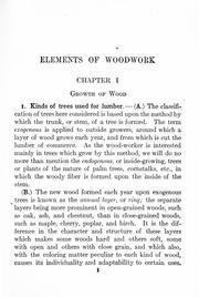 Cover of: Elements of woodwork and construction