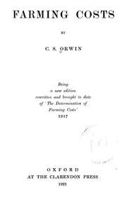 Cover of: Farming costs by C. S. Orwin