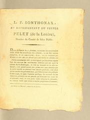 Cover of: L.F. Sonthonax, au representant du peuple Pelet (de la Lozère), membre du Comité de salut public.