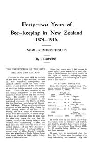 Cover of: Forty-two years of bee-keeping in New Zealand, 1874-1916 by Isaac Hopkins