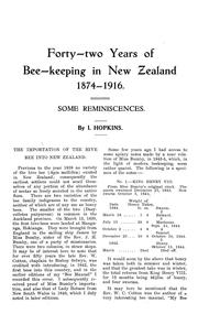 Cover of: Forty-two years of bee-keeping in New Zealand, 1874-1916: some reminiscences