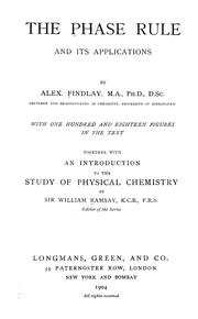 Cover of: The phase rule and its applications by Alexander Findlay