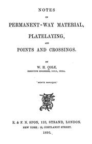 Cover of: Notes on permanent-way material, platelaying and points and crossings