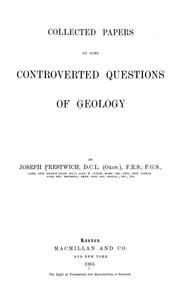 Cover of: Collected papers on some controverted questions of geology