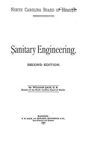 Cover of: Sanitary engineering