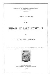 Cover of: Contributions to the history of Lake Bonneville