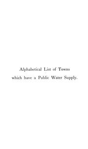 Cover of: Statistical tables from the history and statistics of American water works